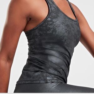 Athleta XS Black/Silver Racerback Tank